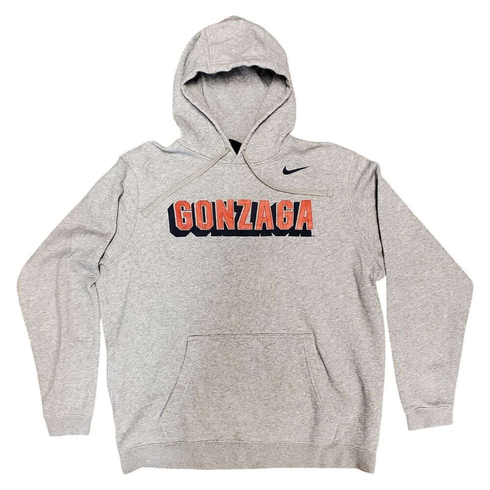 GONZAGA BULLDOGS Sweater Adult XL Gray Spell Out NIKE Hoodie College Basketball